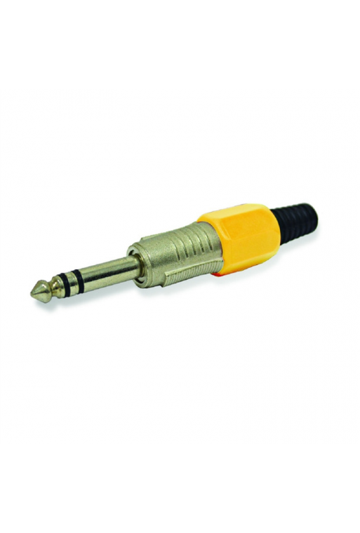 705-908 Plug 6.3 Estereo Metalico con Base Amarillo