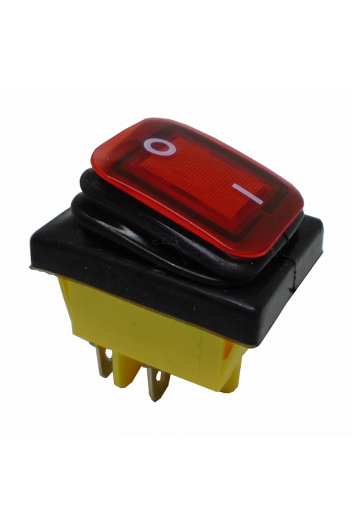 835-093 Switch Balancin Redondo con Piloto Color Amarillo 3 Pines 6A 250V / 10A 125V