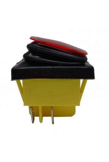835-093 Switch Balancin Redondo con Piloto Color Amarillo 3 Pines 6A 250V / 10A 125V