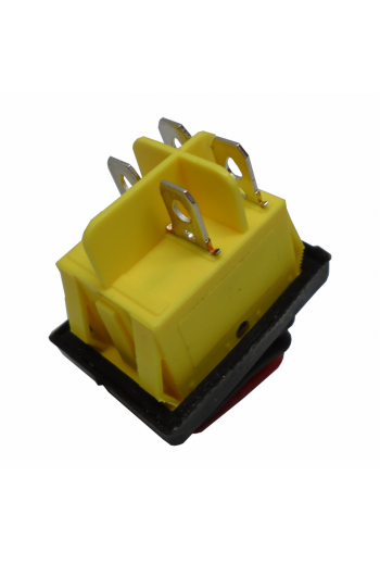 835-093 Switch Balancin Redondo con Piloto Color Amarillo 3 Pines 6A 250V / 10A 125V