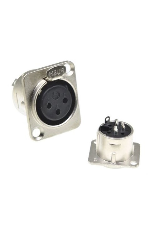 705-446 Jack para Chasis Tipo Cannon XLR con 3 Pines