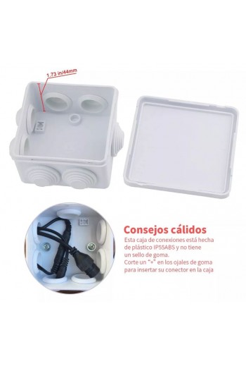 870-1004 Caja Estancas IP55 Nema 85x85x50mm con Conos y Tapa a Presión CCTV