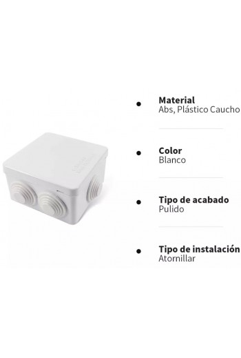 870-1004 Caja Estancas IP55 Nema 85x85x50mm con Conos y Tapa a Presión CCTV