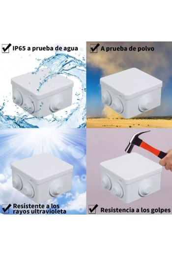 870-1004 Caja Estancas IP55 Nema 85x85x50mm con Conos y Tapa a Presión CCTV