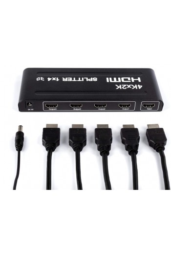 130-096 Divisor Splitter con Amplificador HDMI Full HD de 4 Salidas 1X4, 3840 x 2160, 2K 4K 3D