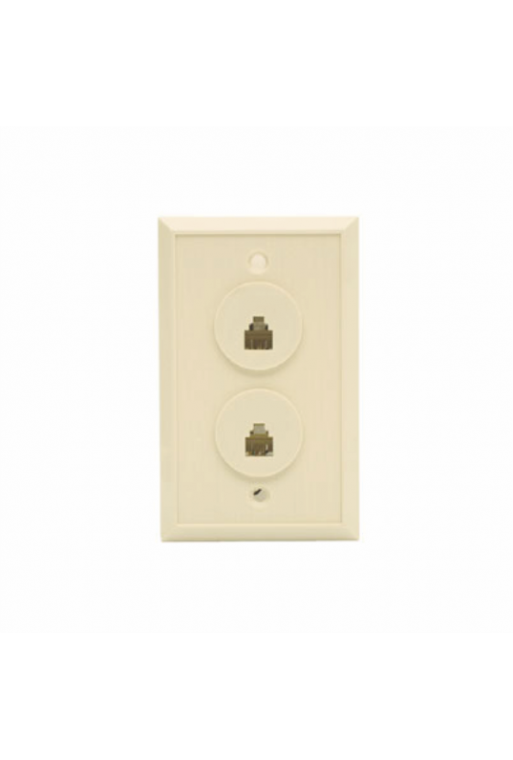 300-014 Placa de Pared con Dos Conectores Telefónicos RJ11 Color Marfil