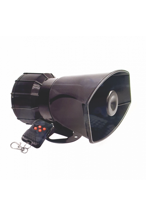 185-475 Sirena Electrónica de 4 Tonos con Control Remoto 30W 12V 2A