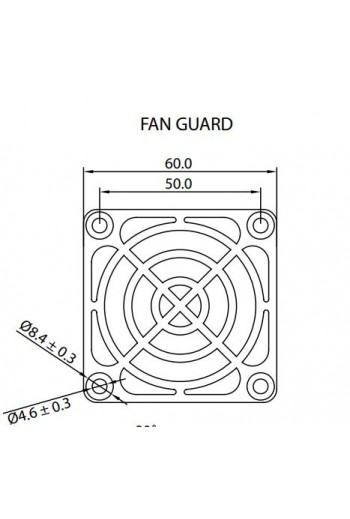 510-1104 Rejilla de Protección para Ventilador 60X60mm, Con Filtro 45 PPI,  09250-F/45