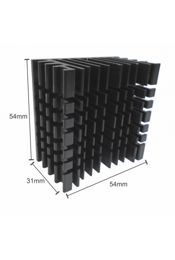 DISIPA-005 Disipador de Calor 54X31X54MM Color Negro, 16 Aletas, Aluminio
