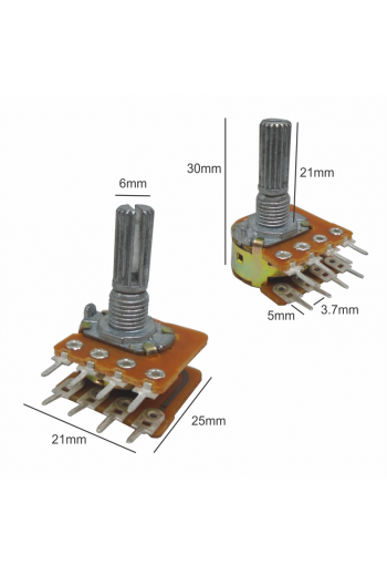 POT50K-E2 Potenciómetro Doble Estéreo 50K 8 Terminales