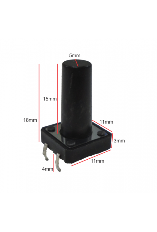 835-555-18MM Mini Switch Cuadrado Grande 4 Pines Boton 18MM