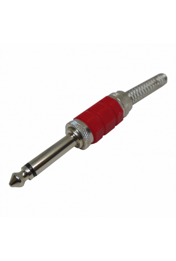 705-932 Plug 6.3mm Mono Metálico con Plástico Color Rojo