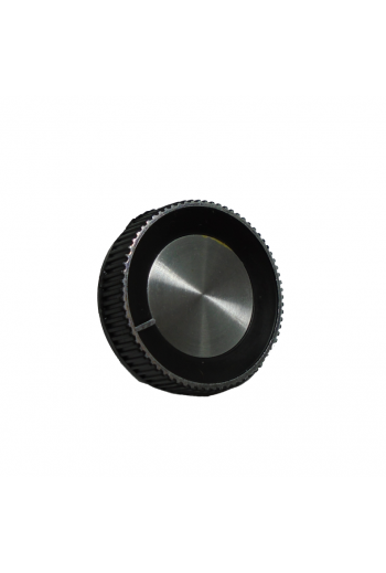 PE-NEG-PLA Perilla para Potenciometro Estriado Color Negro con Plata