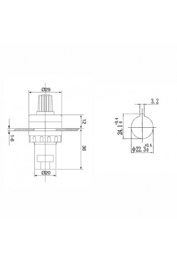 POT50K-IND Potenciómetro Industrial 50K, para Panel, LA42DWQ-22