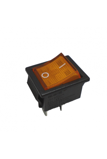 835-123 Switch Balancin con Piloto 4 Patas 2P-2T Color Amarillo