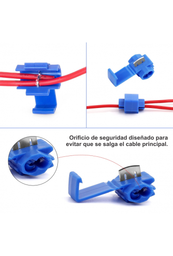 520-550 Conector Derivador Grapa Almeja 1 a 2, Cal 14-16, Color Azul