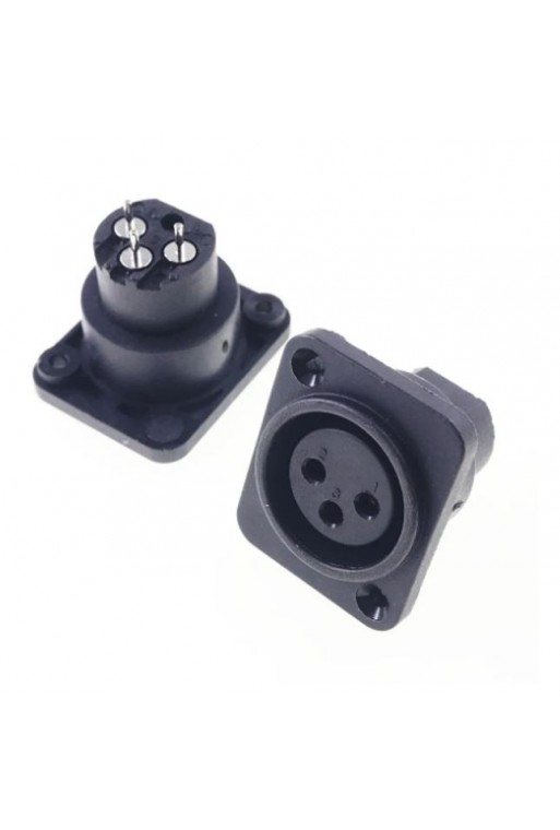 705-375 Jack para Chasis Tipo Cannon XLR con 3 Pines