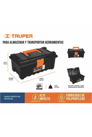 CHA-14N Caja para Herramienta, Amplia de 14", Color Naranja 19854