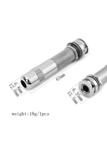 705-104 Jack 6.3mm End Pin Para Instrumento Guitarra Bajo Cromado