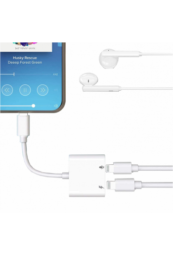 700-124 Adaptador Divisor Tipo Lightning Para Carga y Audífonos