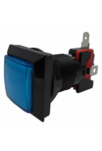835-119 Boton Cuadrado para Maquinita Color Azul Con Microswitch y Piloto 3A 250V
