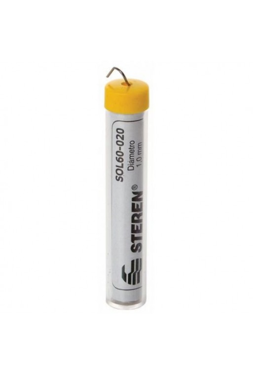 SOL60-020 Tubo de Soldadura de 20g con Aleacion 60/40 Estaño Plomo de 1MM de Diametro 2.75mts de Largo