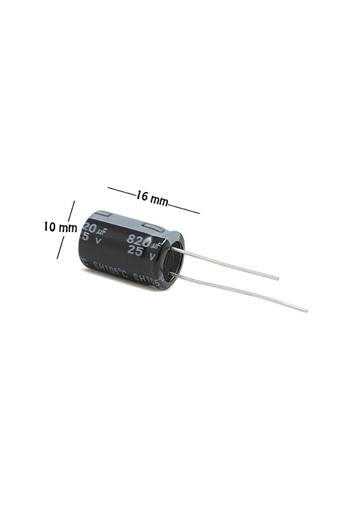 CE-820-25V Capacitor Electrolítico 820uF 25V 105C