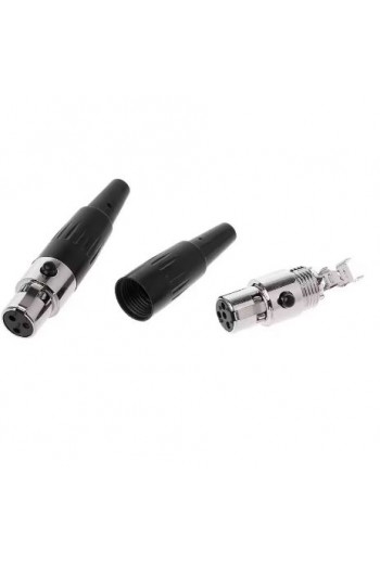 705-351 Jack Mini XLR 3 Pin Metálico, Color Negro