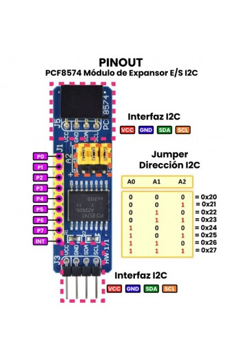 XS-517 Modulo PCF8574 Expansor I/O  E/S I2C IIC