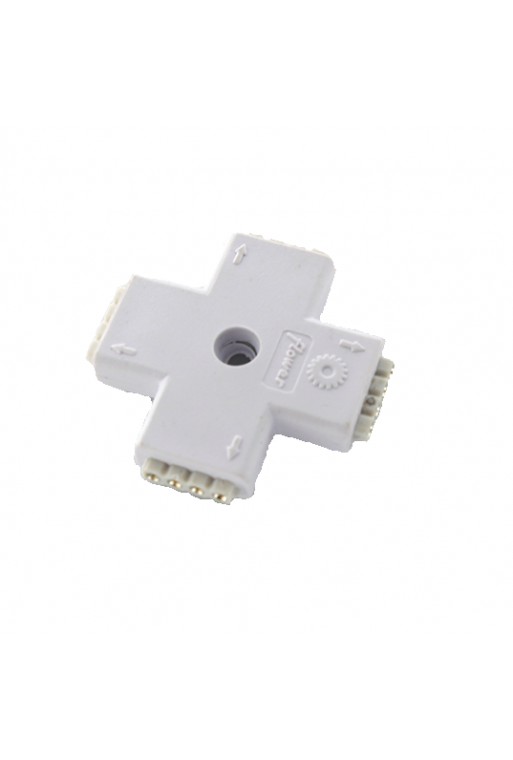 CONECTOR-4T-10MM Conector de Union Tipo Cruz 10MM para Tira LED RGB