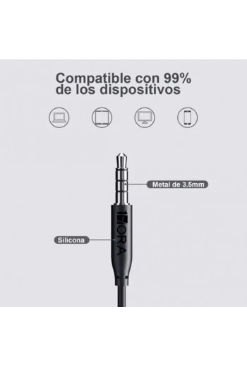 700-2008 Audífonos Alámbricos 3.5mm AUT117 Color Blanco