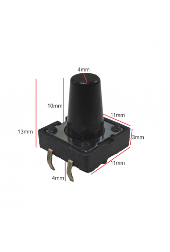835-555-13MM Mini Switch Cuadrado Grande 4 Pines Boton 13MM
