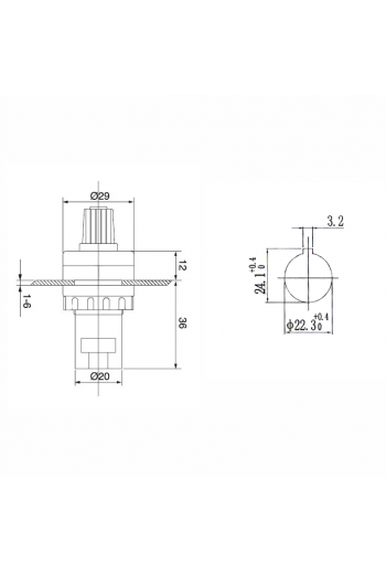 POT100K-IND Potenciómetro Industrial 100K, para Panel, LA42DWQ-22