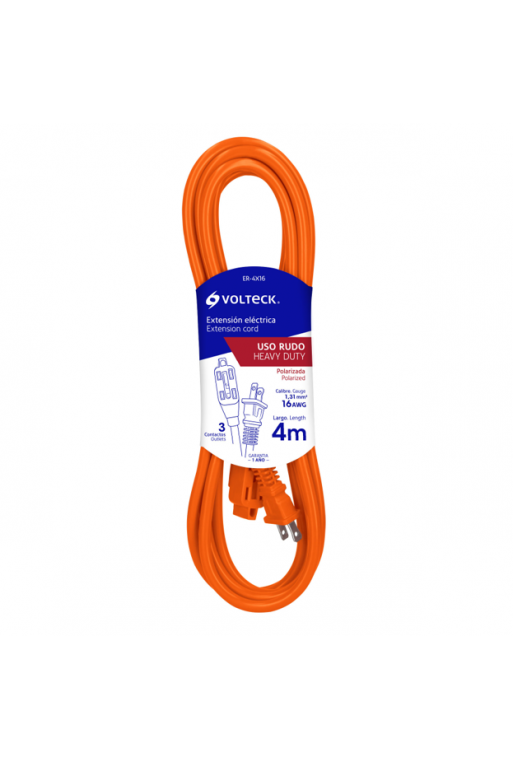 ER-4X16 Extensión Eléctrica Uso Rudo de 4 Metros Calibre 16 48043