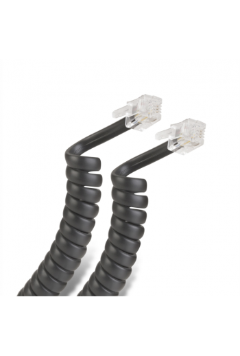 863-606 Cable Telefónico para Auricular Color Negro 2.5M RJ-9 RJ9 Espiral