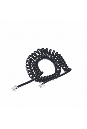 863-606 Cable Telefónico para Auricular Color Negro 2.5M RJ-9 RJ9 Espiral