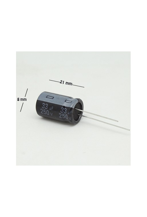 CE-33-250V Capacitor Electrolítico 33uF 250V 105C
