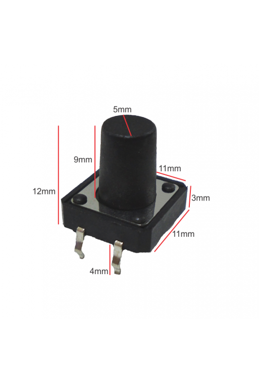 835-555-12MM Mini Switch Cuadrado Grande 4 Pines Boton 12MM