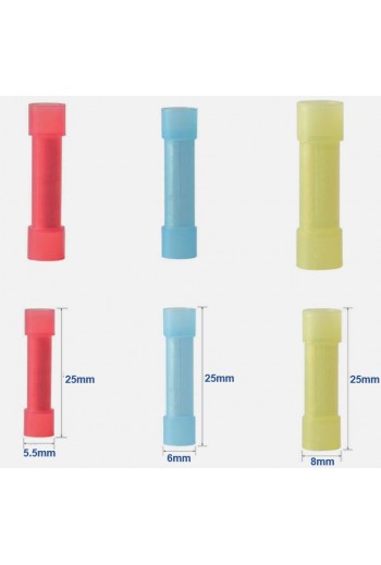 520-505 Unión Empalme a Tope para Cable Calibre 10 a 12 AWG, Color Amarillo, Estañado