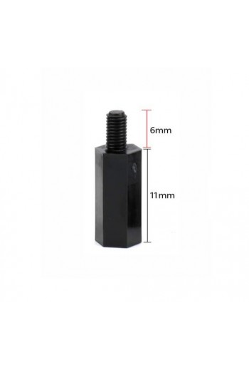 SEP-PLA-11 Separador Hexagonal Macho Hembra M3 11mm de Nylon Plástico Sin Tornillo