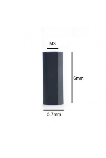 SEP-PLA-6H Separador Hexagonal Hembra Hembra M3 6mm de Nylon Plástico