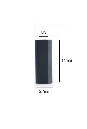 SEP-PLA-11H Separador Hexagonal Hembra Hembra M3 11mm de Nylon Plástico