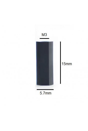 SEP-PLA-15H Separador Hexagonal Hembra Hembra M3 15mm de Nylon Plástico