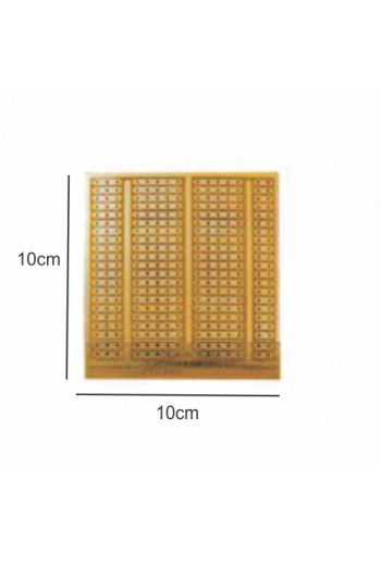 PFP-10X10-1MC Placa Fenolica Cafe de 1mm 10X10 con Orificios Y Pistas Tipo Protoboard (690-518)