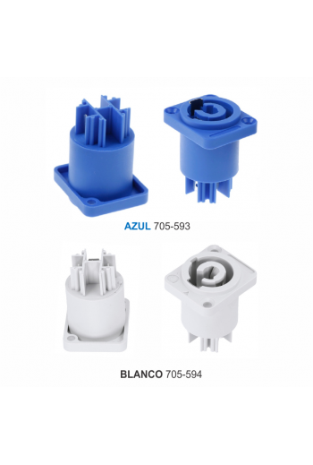 705-593 Conector Jack Hembra Powercon Tipo Neutrik, Color Azul, Plástico
