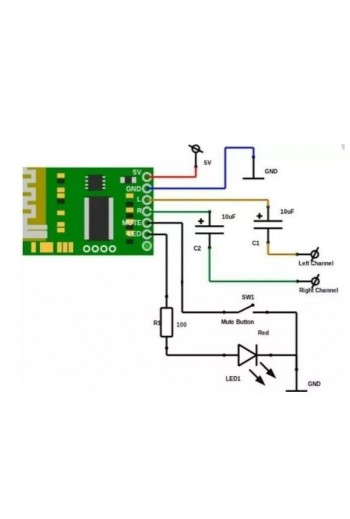 XS-539 Modulo Receptor de Audio por Bluetooth, Estéreo, 3.6V a 5V