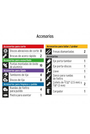MOTO-AI Herramienta Rotativa Inalámbrica Mototool Mini Taladro Profesional 7.2V con Accesorios 102271