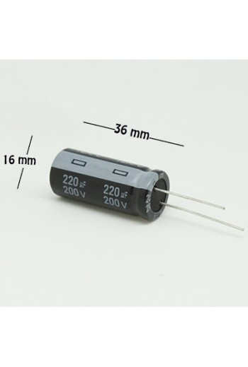 CE-220-200V Capacitor Electrolítico 220uF 200V 105C Radial