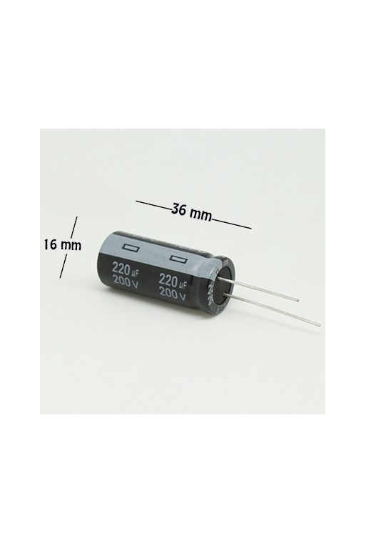 CE-220-200V Capacitor Electrolítico 220uF 200V 105C Radial