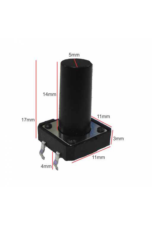 835-555-17MM Mini Switch Cuadrado Grande 4 Pines Boton 17MM